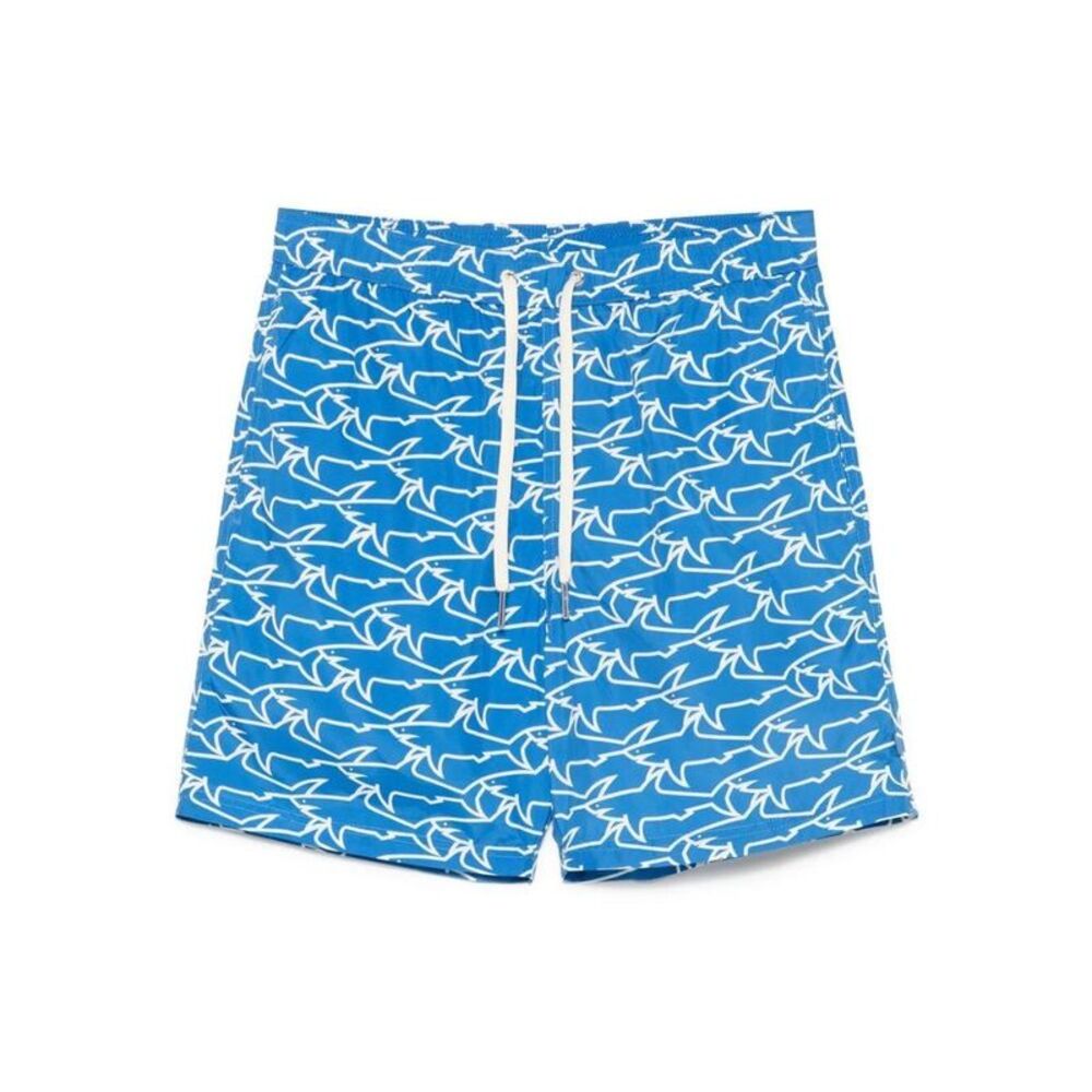 PAUL & SHARK Shark Print Swim Shorts Men BLUE Beachwear